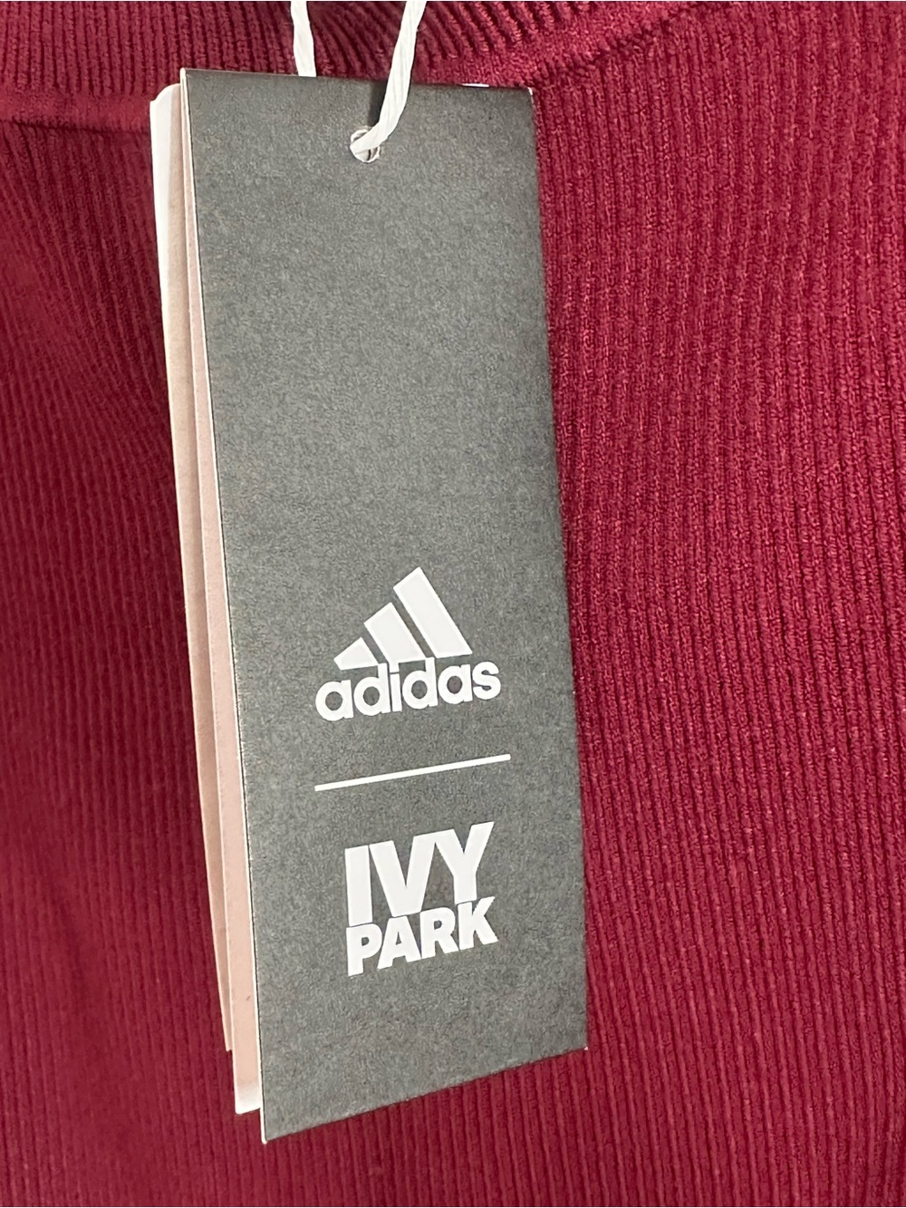 Adidas x ivy park Burgundy Ribbed Bodysuit with Pink Side Stripes - XL - Picture 3 of 7